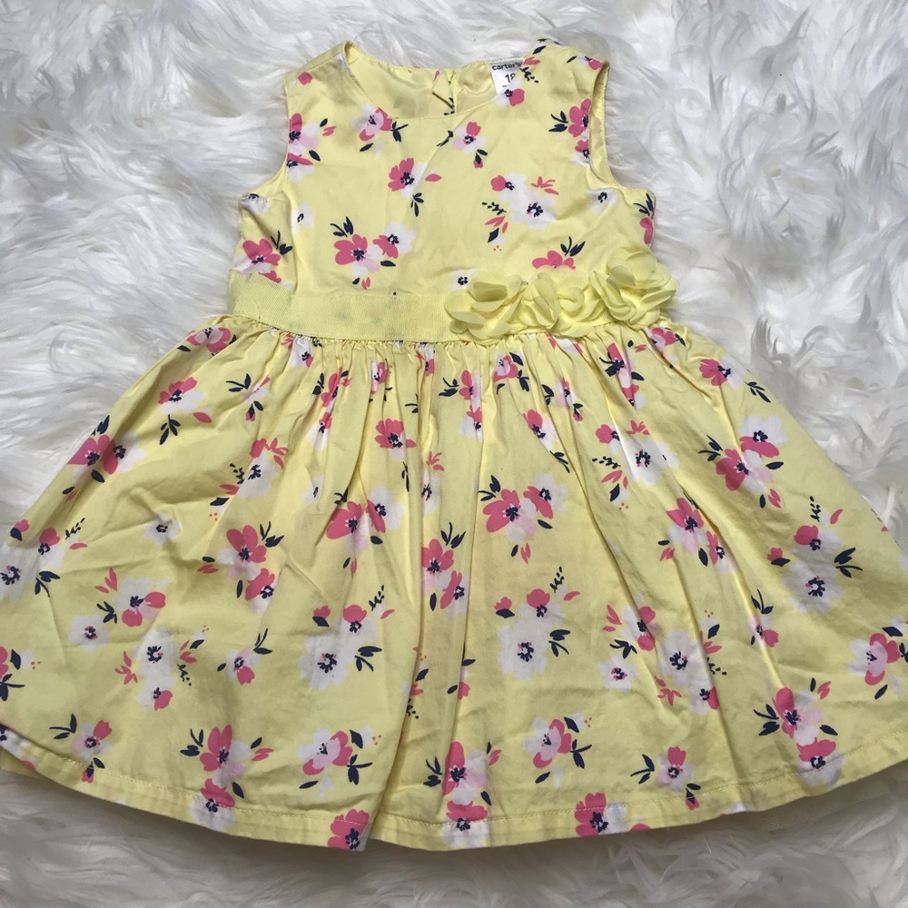 5/$25! Carter’s yellow floral dress size 18 months